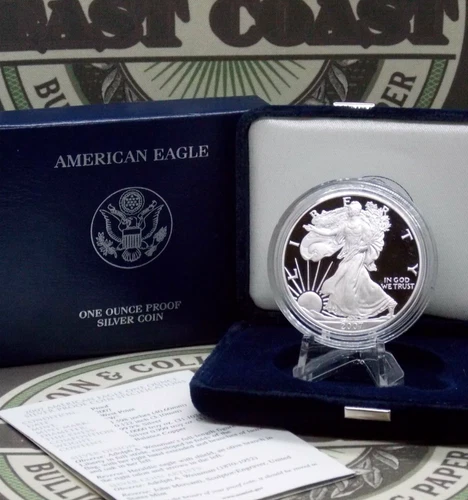 2007 "W" PROOF American SILVER Eagle $1 Box & COA East Coast Coin & Collectables