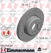 2x ZIMMERMANN Bremsscheibe COAT Z 150.2935.20 f�r BMW E81 E87 E90 E82 E92 E93