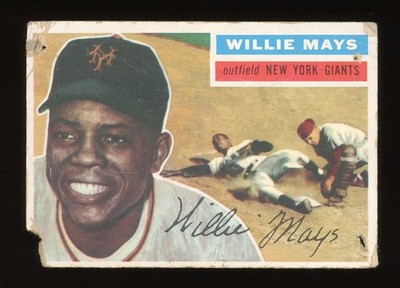 1956 Topps Baseball #130 WILLIE MAYS Very Poor Condition - Set Filler