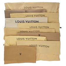 LOUIS VUITTON Logo 10 Set Dust Bag Drawstring Canvas Cotton Beige Brown 09KP271