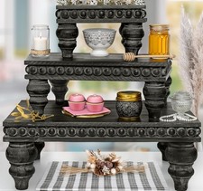Decorative Tray [Set of 3] Wooden Tiered Tray Stand Display Risers - Tiered T...