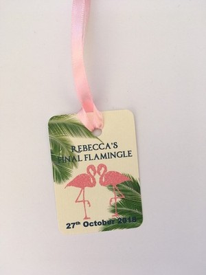 Flamingo Junggesellinnenabschied Geschenkanhänger, personalisiert Final Flamingle, Sommer Junggesellinnenabschied