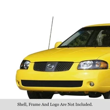 For Nissan Sentra 04-06 APG 1-Pc Black 8x6 mm Horizontal Billet Bumper Grille