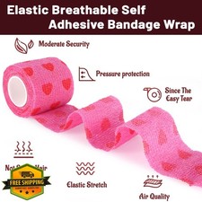 Cohesive Bandage Wrap 24pk 2"x5yd Pink Vet Wrap Dog Athletic First Aid