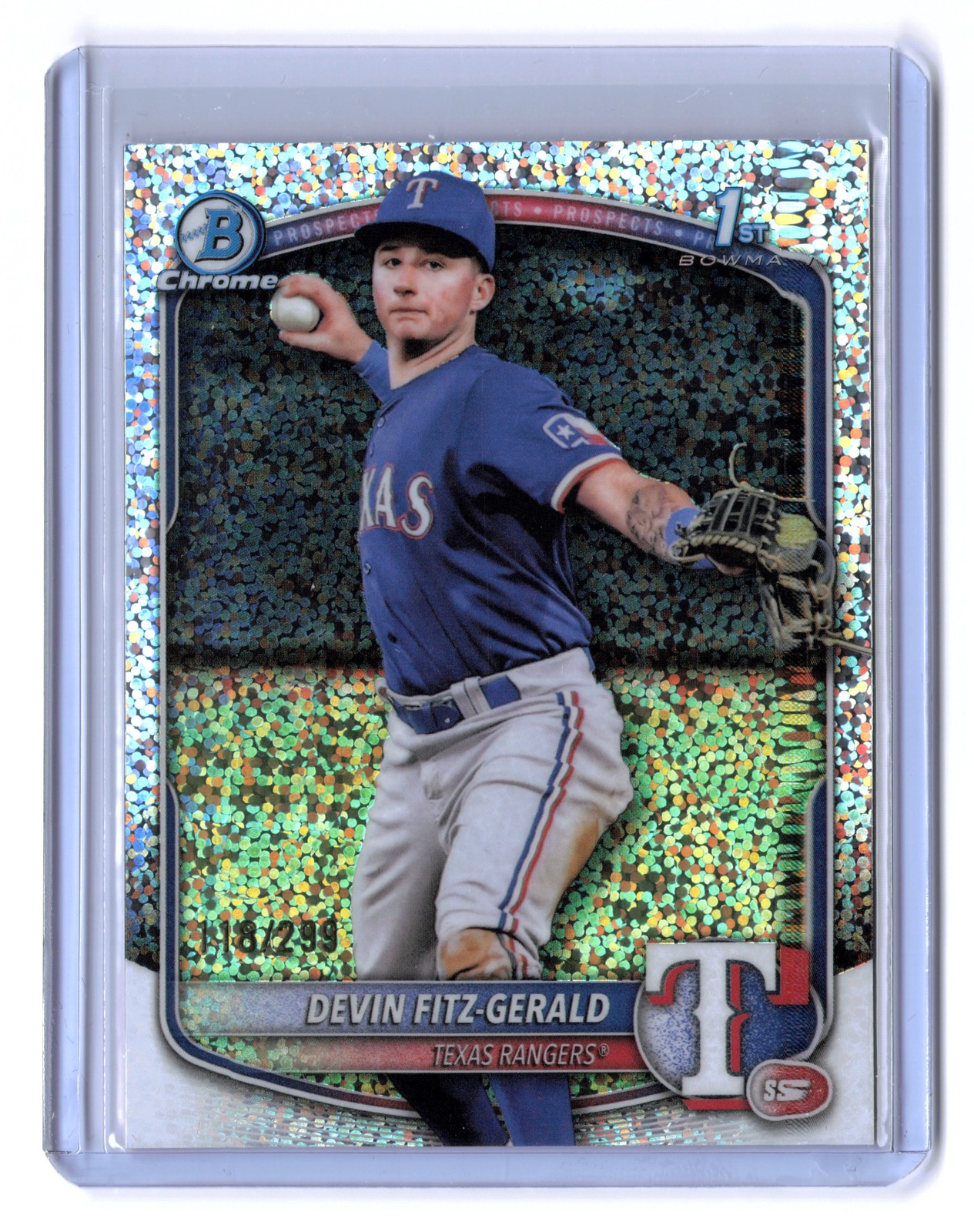 Devin Fitz-Gerald 118/299 1st (RC) Speckle Refractor 2025 Bowman Chrome #BCP-158