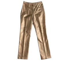 Blushe Vintage Leather Pants Women  s Size 8 Bronze Gold Classic Fit Chic