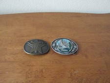 Vintage Marlboro Longhorn Oval Belt Buckle Brass 1987 Cowboy and Canada Buckle