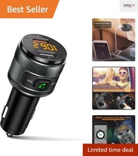 Bluetooth 5.4 FM Transmitter with QC 3.0 Charging  USB Music Player for Cars