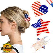 NEWSPIED Patriotic Clips-4 Hair Claws 2Pcs