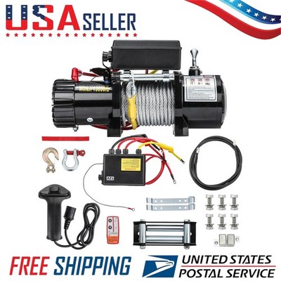 12V Electric Winch FOR JEEP w/ cover Off-Road Synthetic Cable 12000LBS 10000LB