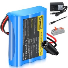 11.1V- 12V 2600mAh Rechargeable Li-ion Battery Pack with Charger, Bare Leads Wir