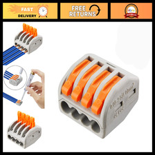100 Pcs Wire Connector Nuts, 4 Conductor Compact Fast Connect Terminals 28-12 AW