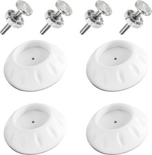 4Pcs Spindle Rods Gate Threaded Anti-Slip Gates Accessory White