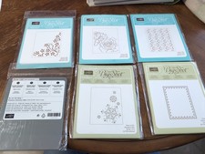 Lot Of 6 Stampin Up Textured Impressions Sizzix Big Shot Die Tulips, Doiley