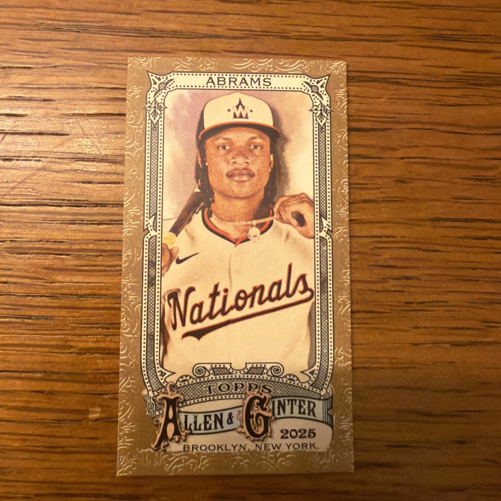 CJ Abrams 2025 Topps Allen & Ginter Mini Gold Border Washington Nationals #90