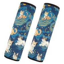 Van Gogh's Cats 2 Pack Soft Auto Seat Belt Cover Seatbelt Shoulder Pad Color 5