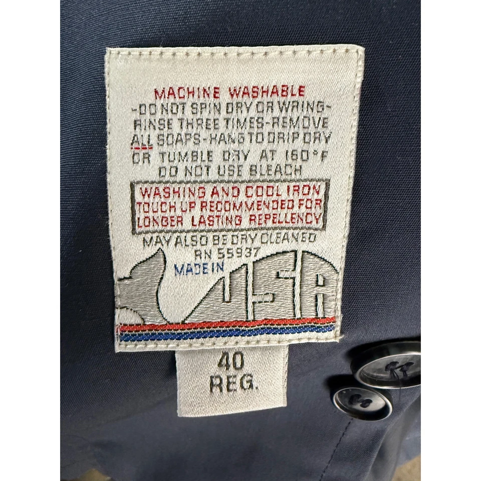 VTG Botany 500 Mens Navy DBL Breasted Trench Coat with Removable Lining 40 REG - Image 3 of 4