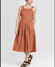 New Target Universal Threads Cotton Pleated Midi Dress 8