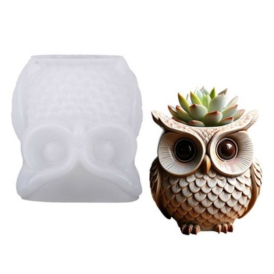 Silicone Owl Casting Mold For DIY Concrete Planters Resin Jewelry Dishes