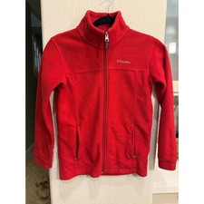Columbia Kids Fleece Jacket Full Zip Red Size M 10-12