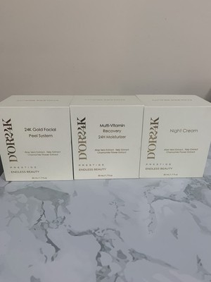 D'OR 24 Prestige Beauty Set 24h Moisturizer, Night Cream, Gold Peel, New in Box