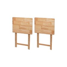 Rubberwood Folding TV Tray Table, Natural (Set of 2)