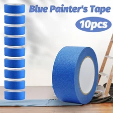 10 Rolls Blue Painters Masking Tape:1 Inch x 11 Yards 5.5 Mil for Walls Painting