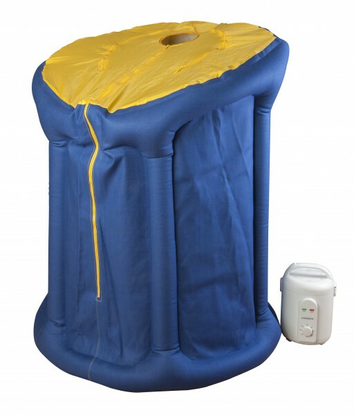 Sauna De Vapor Inflable Móvil Con Generador De Vapor 1,8 L 850 W Azul-Amarillo