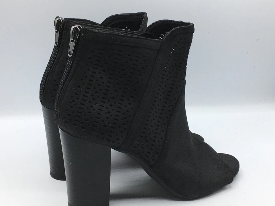 Zapatos botín Report para mujer de cuero sintético negro de 3" con cremallera punta abierta 5,5 M Foto 2 de 4