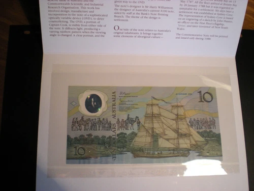 1988 $10 Bicentenary AA05  RARE 1st Release in Folder  As new UNC with Envelope - Picture 2 of 2