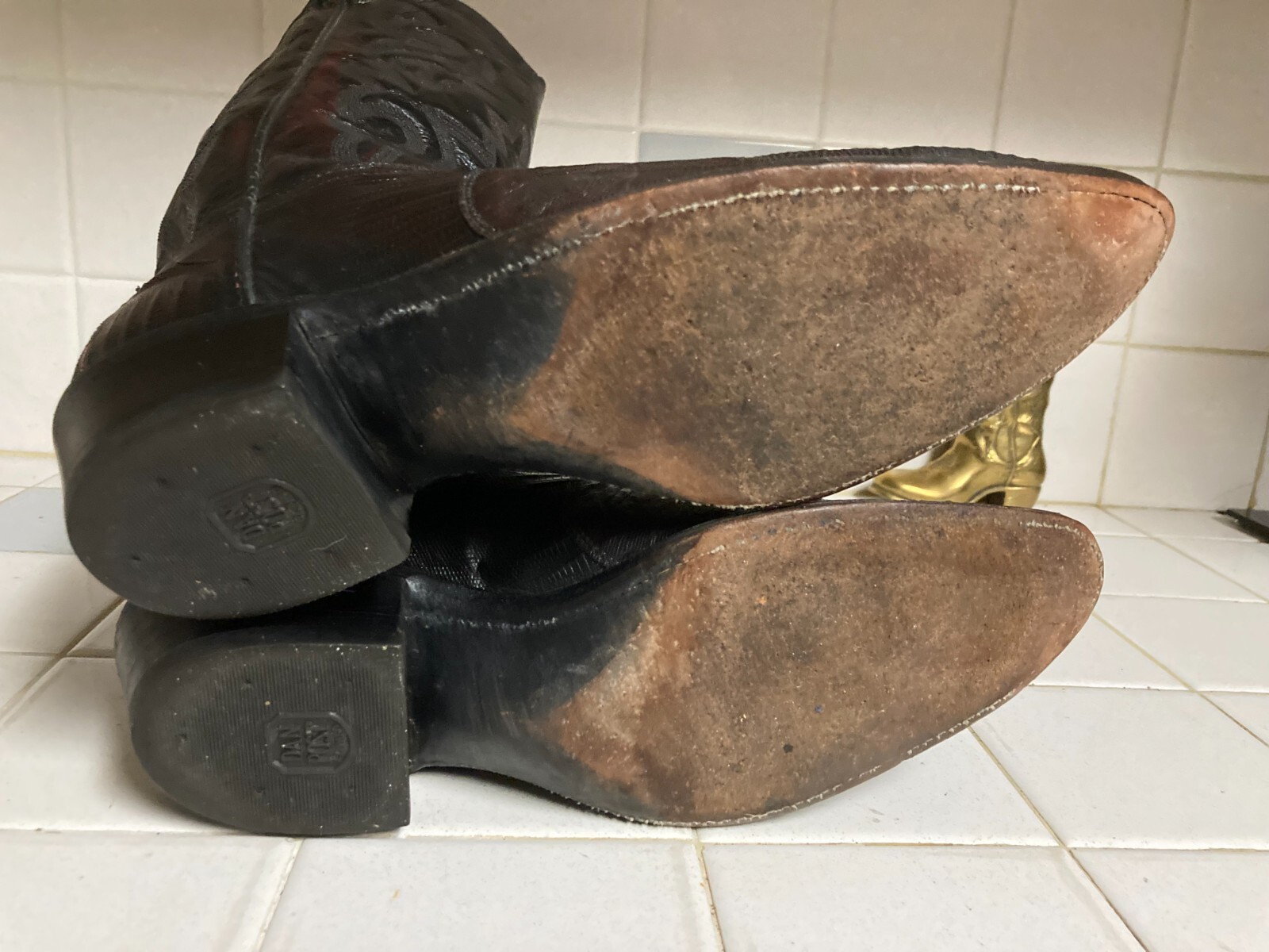 DAN POST BLACK CHERRY LIZARD LEATHER WESTERN COWB… - image 10