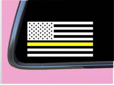 American Flag Yellow Line bumper sticker decal tp 1160 dispatcher USA VINYL