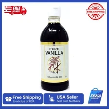 New Pure Vanilla Extract - Baking or Smoothies, 16 FL OZ Imported Vanilla Beans