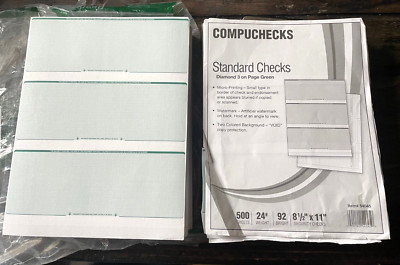 Compu Checks 500 sheets 3 checks per sheet Green 1500 checks
