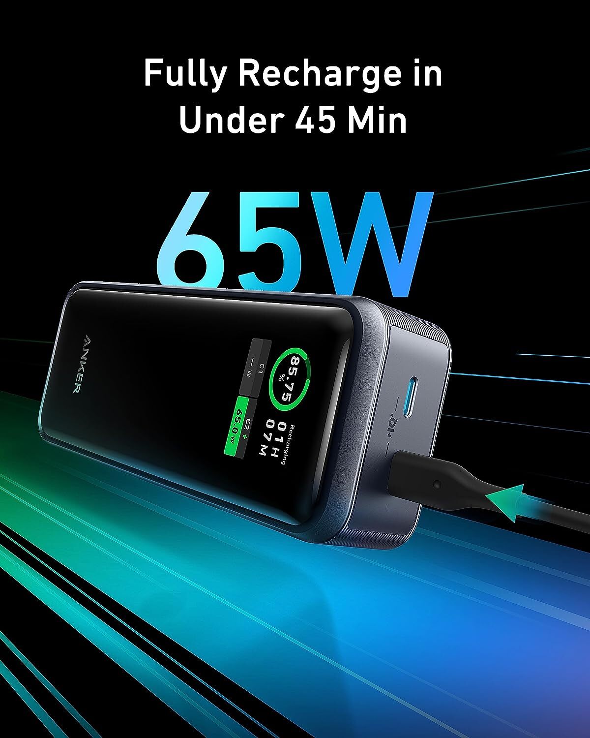 Anker Prime Power Bank 12000mAh Battery Dual USB-C Portable Charger 130W Charge