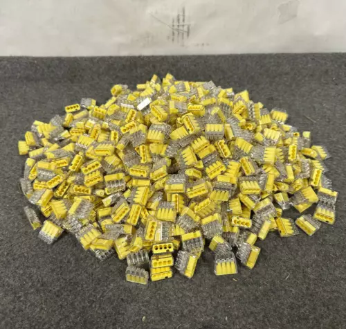 (QTY 500) IDEAL In-Sure 34 Push-In Wire Connectors 4-Port Yellow 30-1634