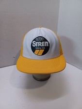 Vtg USA MADE Stren Dupont Fishing Yellow Trucker Hat Snapback Cap Vintage