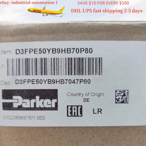 Parker D3FPE50YB9HB70P80 proportional valve DHL Shipping