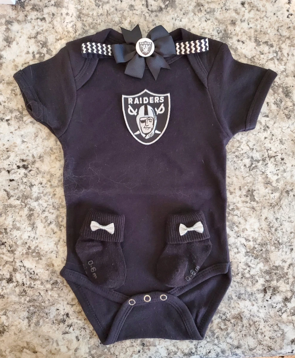 Raiders baby/newborn clothes girl Raiders baby gift Las vegas football baby  girl