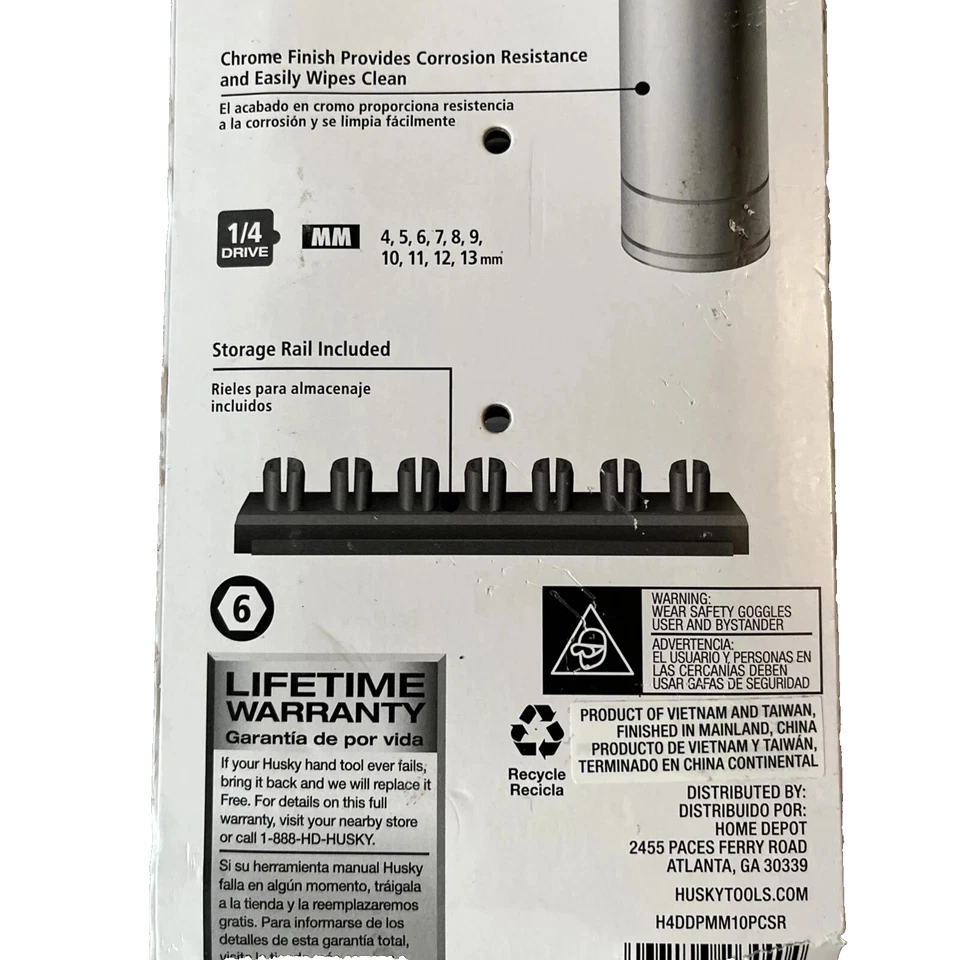 Husky 1/4 in. Drive Deep Metric Socket Set (10-Piece) - Image 2 of 2