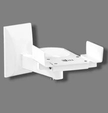 WALI Speaker Wall Mount White Dual Side Clamping Bookshelf Mounting Bracket 1pc