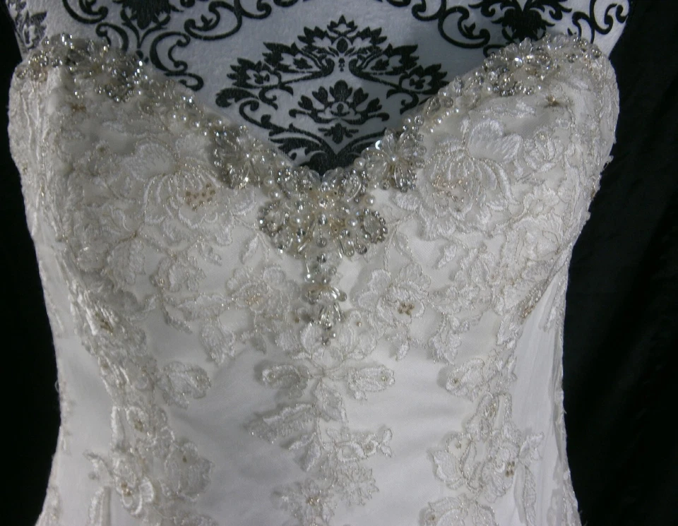 Maggie Sottero Memories 12 кружево цвета слоновой кости золотая вышивка кристаллы Swarovski новые - Изображение 2 из 4