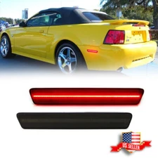 2Pcs Smoked Lens Rear LED Bumper Side Marker Lights For 1999-2004 Ford Mustang