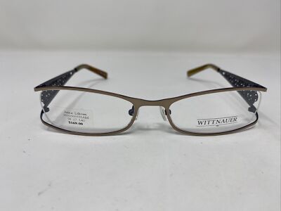 WITTNAUER EYEGLASSES FRAME ANKA LIGHT BROWN 53-18-135 GOLD PURPLE FULL RIM ZZ72