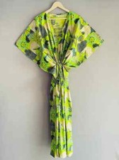 Indian Floral Print Kaftan 100% Cotton Hippie Maxi Women Nightwear Caftan Dress