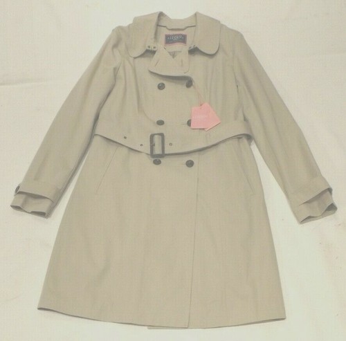 SEÑORA REINO UNIDO 14 NUEVO CON ETIQUETAS CHARLES TYRWHITT BEIGE 38" 96cm DOBLE PECHO ABRIGO DE TRINCHERA - Imagen 1 de 5