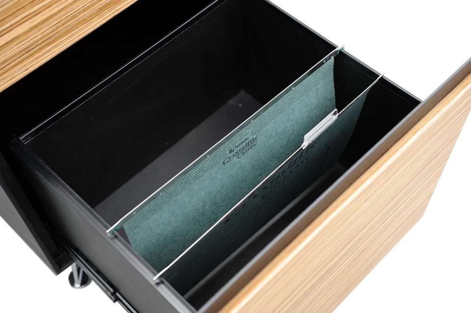 Novara Executive Filing Cabinet in Stunning Zebrano Timber Veneer - 3 Drawers - image 3 of 4