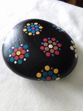 hand painted rock multi color