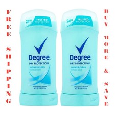 2 Pack Degree Women Antiperspirant Deodorant Shower Clean Invisible Solid 2.6oz
