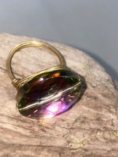 Handcrafted Wire Wrapped Multi-Color Gemstone Ring Size 8